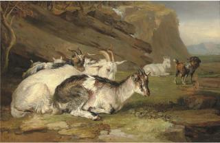 James Ward, R.A. - Goats In A Rocky Landscape