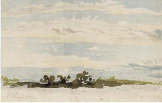 James Ward, R.A. - Landscape and sky study
