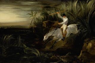 James Ward, R.A. - Sir Charles Blunt On Horseback Jumping A Ditch In Pursuit Of A Boar In India; \