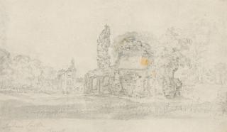 James Ward, R.A. - View of Sherborne Castle, Dorset; View of Wenlock Abbey, Shropshire; and Landscape study with a pool