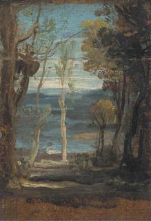 James Ward - A wooded landscape, a sketch