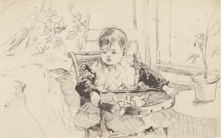 James Watterson Herald - A baby in a high chair