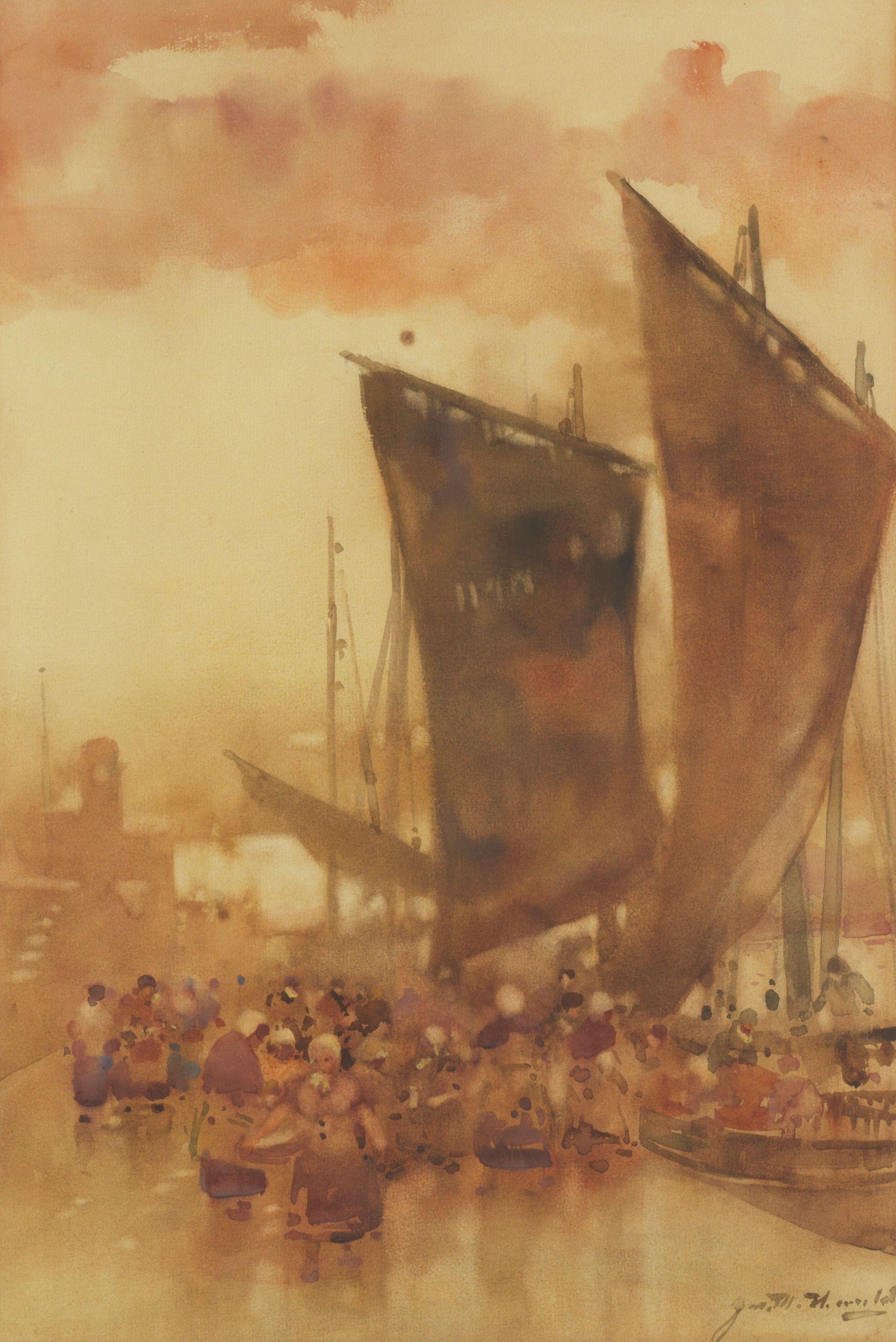 James Watterston Herald - Boats in harbour