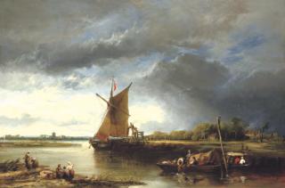 James Webb - A Barge in a Norfolk Landscape
