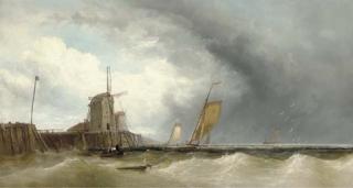 James Webb - Luggers off a jetty