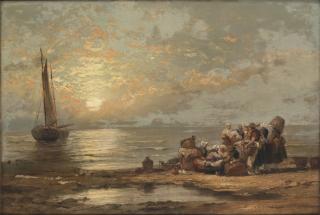 James Webb - Strandmotiv med figurer