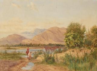 James Whaite - Riverside, California sight 16 1/2 x 23 in. framed 25 x 31 in.