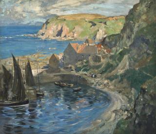 James Whitelaw Hamilton, R.S.A., R.S.W. - A Berwickshire fishing village