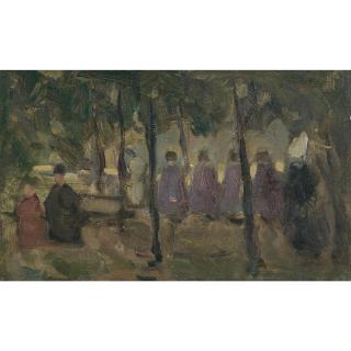 James Wilson Morrice - Schoolgirls And A Nun In The Park