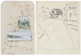 James Wilson Morrice - Two Landscapes From An Autograph Book; Morrice By G. Blair Laing, A Limited Edition Book, 8/42, With An Original Drawing By Morrice, A Figure, Venice