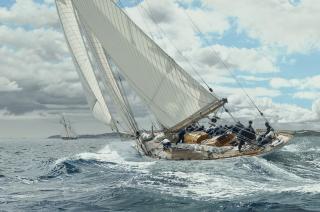 Jamie Medlin - Mariquita racing to windward during the Pendennis Cup, 2010