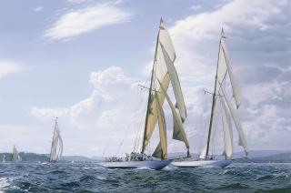 Jamie Medlin - Stiffening Breeze: Tuiga and Mariquita reaching out off St. Tropez, 2007
