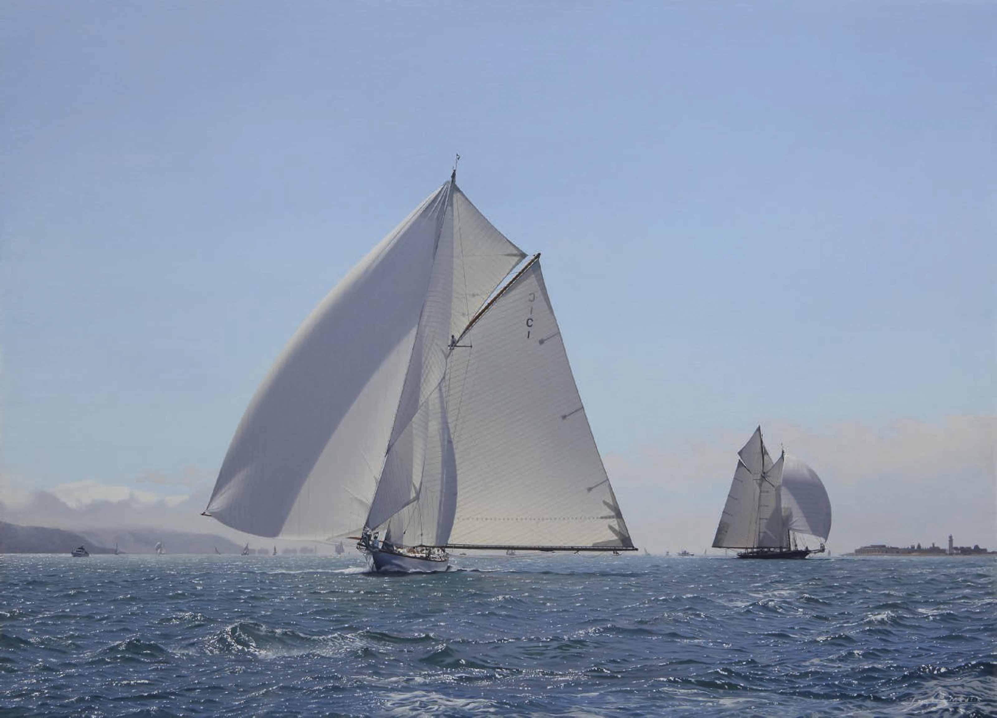 Jamie Medlin - The Royal Yacht Squadron\'S Inaugural Westward Cup Regatta, 5Th - 11Th July 2010: Mariquita Running Up The Solent Under Goose-Wing Rig