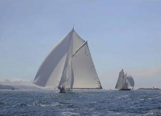 Jamie Medlin - The Royal Yacht Squadron\'S Inaugural Westward Cup Regatta, 5Th - 11Th July 2010: Mariquita Running Up The Solent Under Goose-Wing Rig