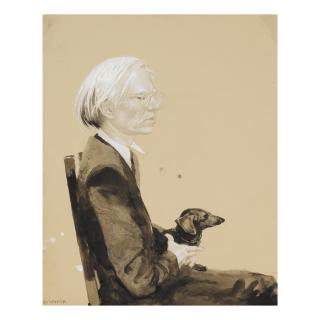 Jamie Wyeth - Andy Warhol Sitting With Archie (No. 9)