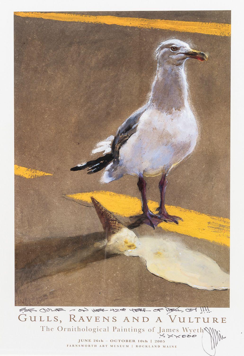 Jamie Wyeth - Three Framed Prints: Two Birdhouses and a Seagull