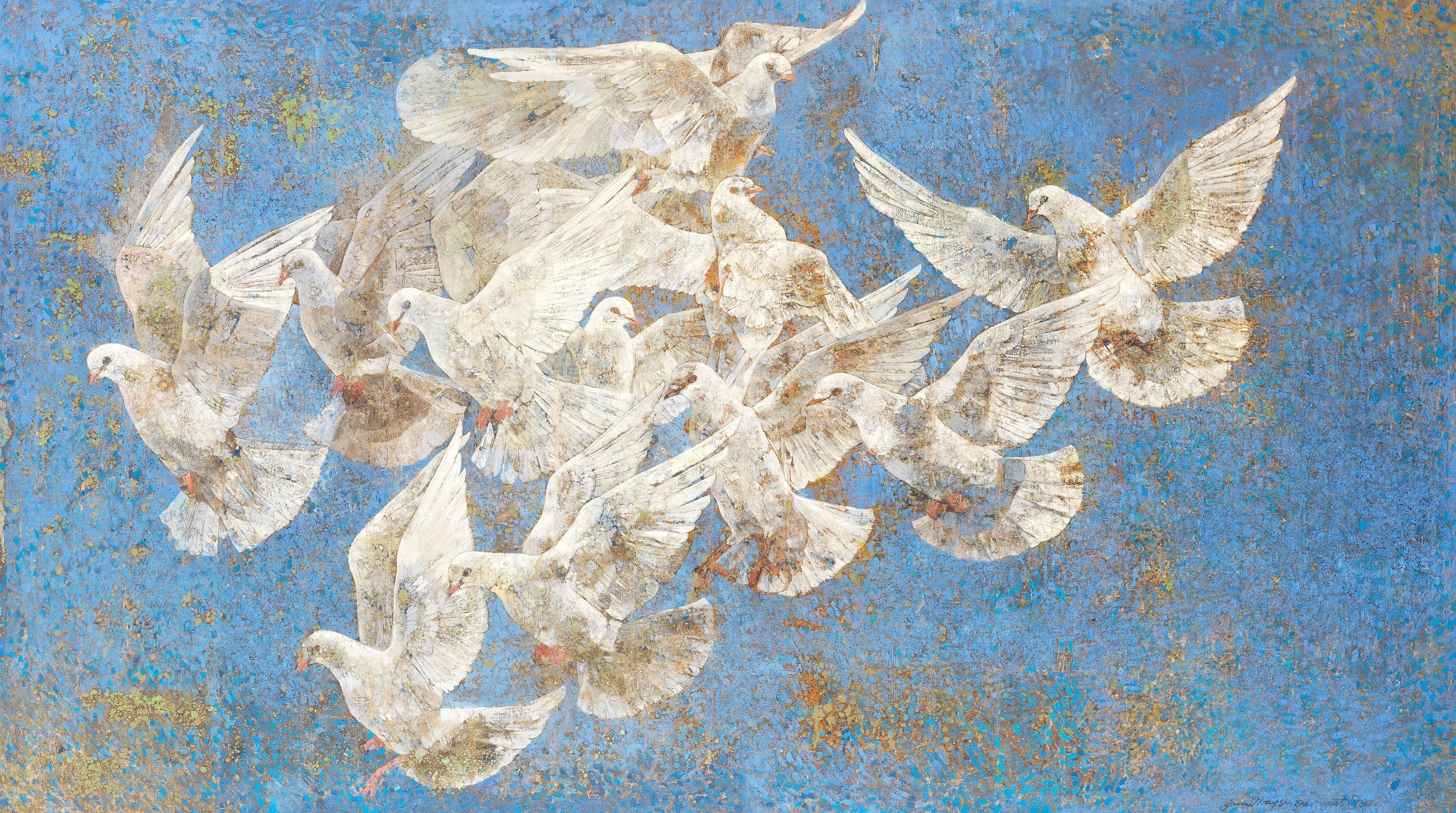 Jamil Naqsh - Untitled (Doves)