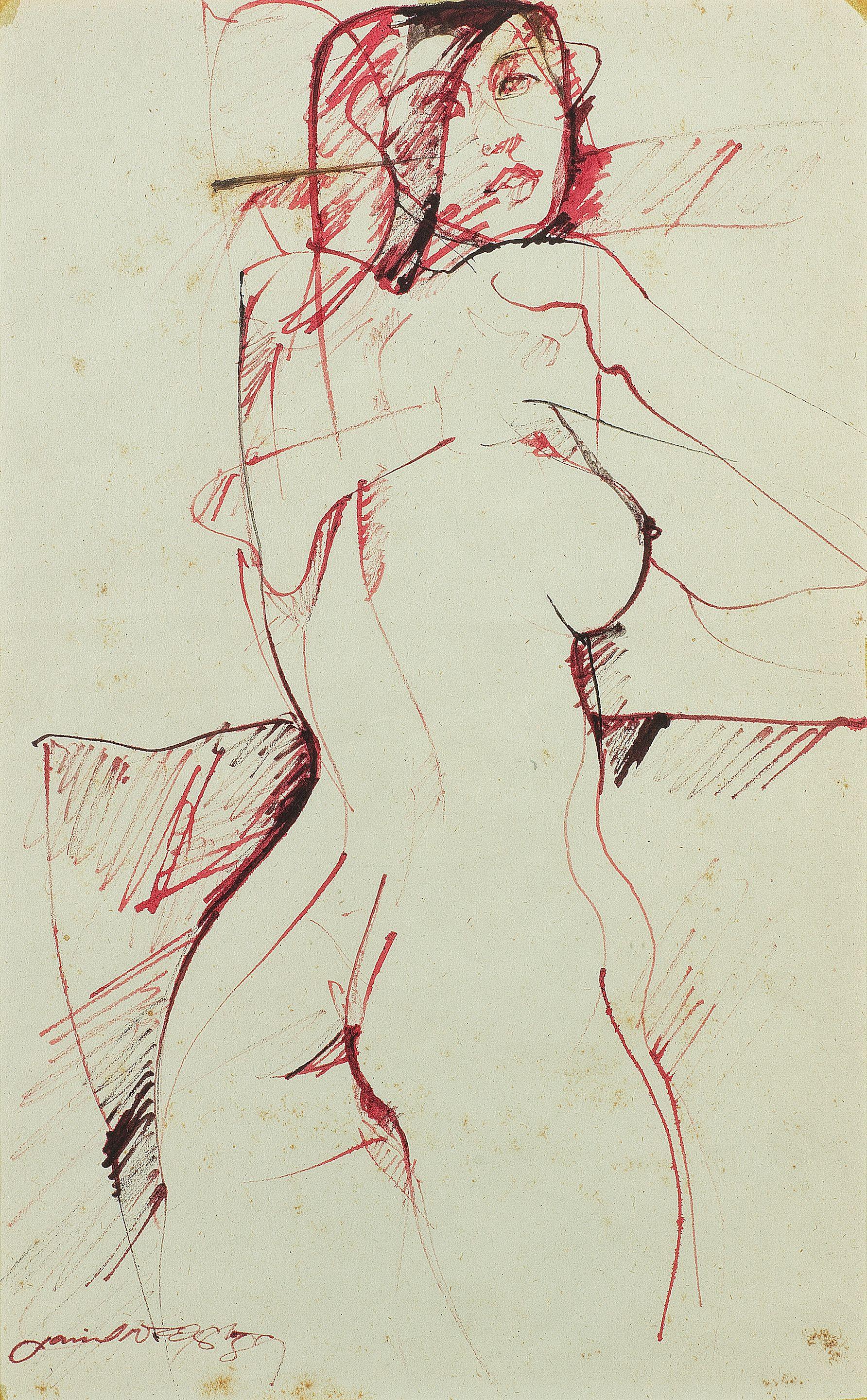 Jamil Naqsh - Untitled (Female Drawing)