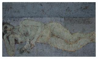 Jamil Naqsh - Untitled (Nude with Dove)