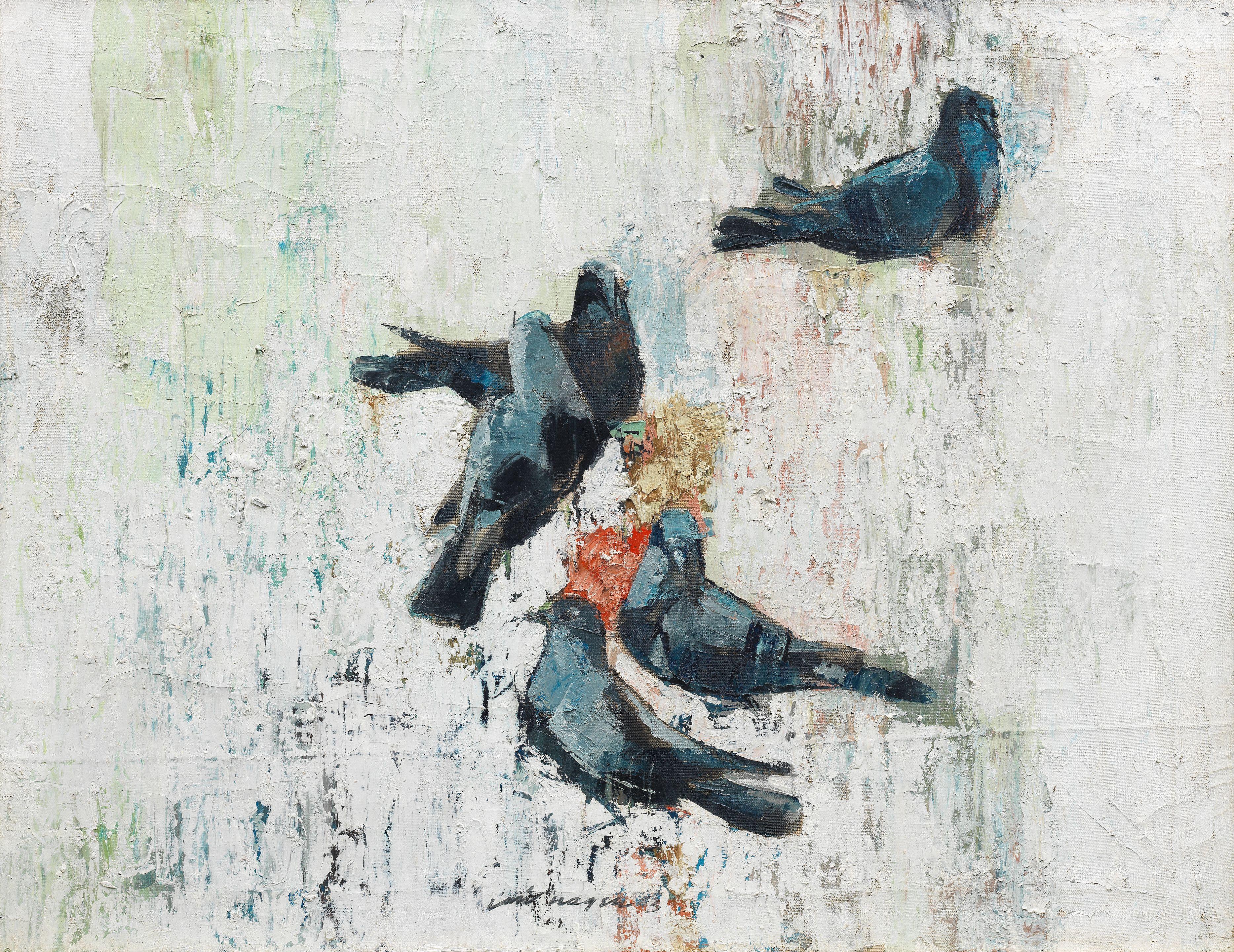 Jamil Naqsh - Untitled (Pigeons)