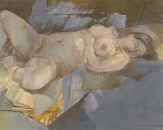Jamil Naqsh - Untitled (Reclining Nude)
