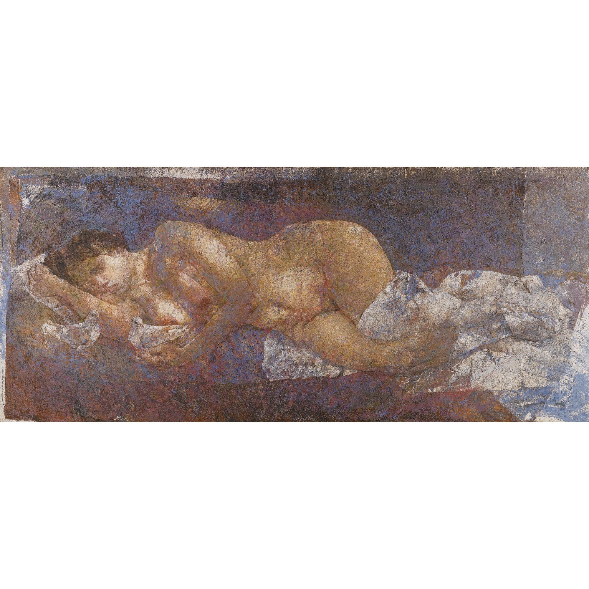 Jamil Naqsh - Untitled (Reclining Nude)