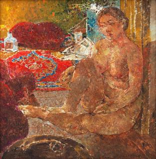 Jamil Naqsh - Untitled (Seated Woman)