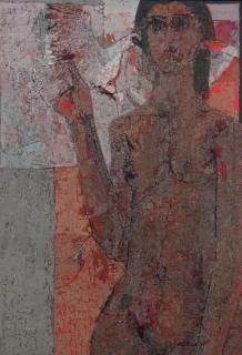 Jamil Naqsh - Untitled (Woman with dove)