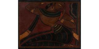 Jamini Roy - Kneeling Woman 22 x 28 1/4 in. (55.9 x 71.8 cm) framed 24 1/2 x 30 x 7/8 in.