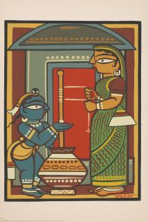 Jamini Roy - Untitled (Bal Krishna and Yasoda)