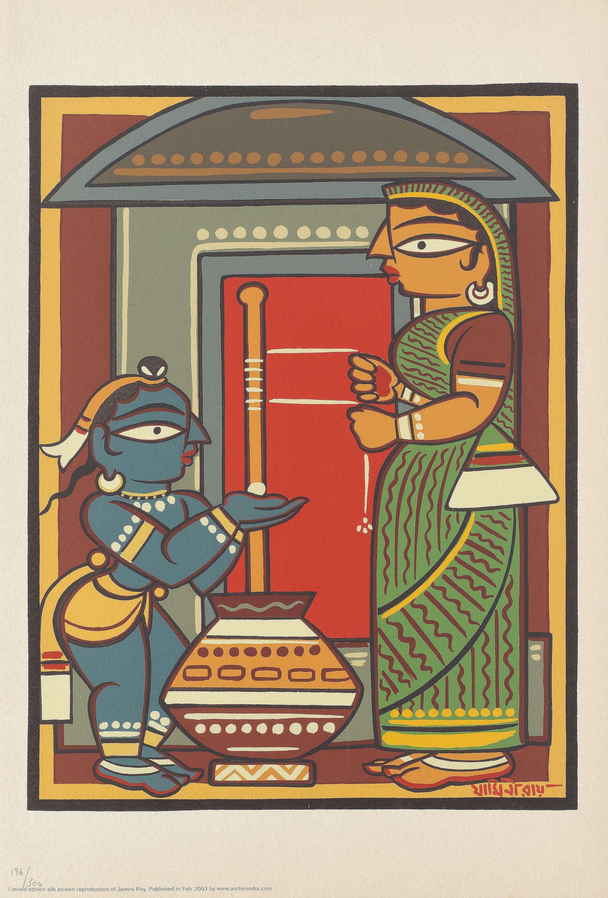 Jamini Roy - Untitled (Bal Krishna and Yasoda)