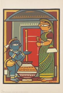 Jamini Roy - Untitled (Bal Krishna and Yasoda)