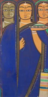 Jamini Roy - Untitled (Bride with two companions)