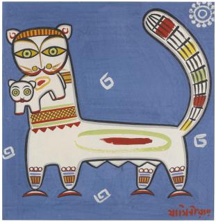 Jamini Roy - Untitled (Cat With Kitten)