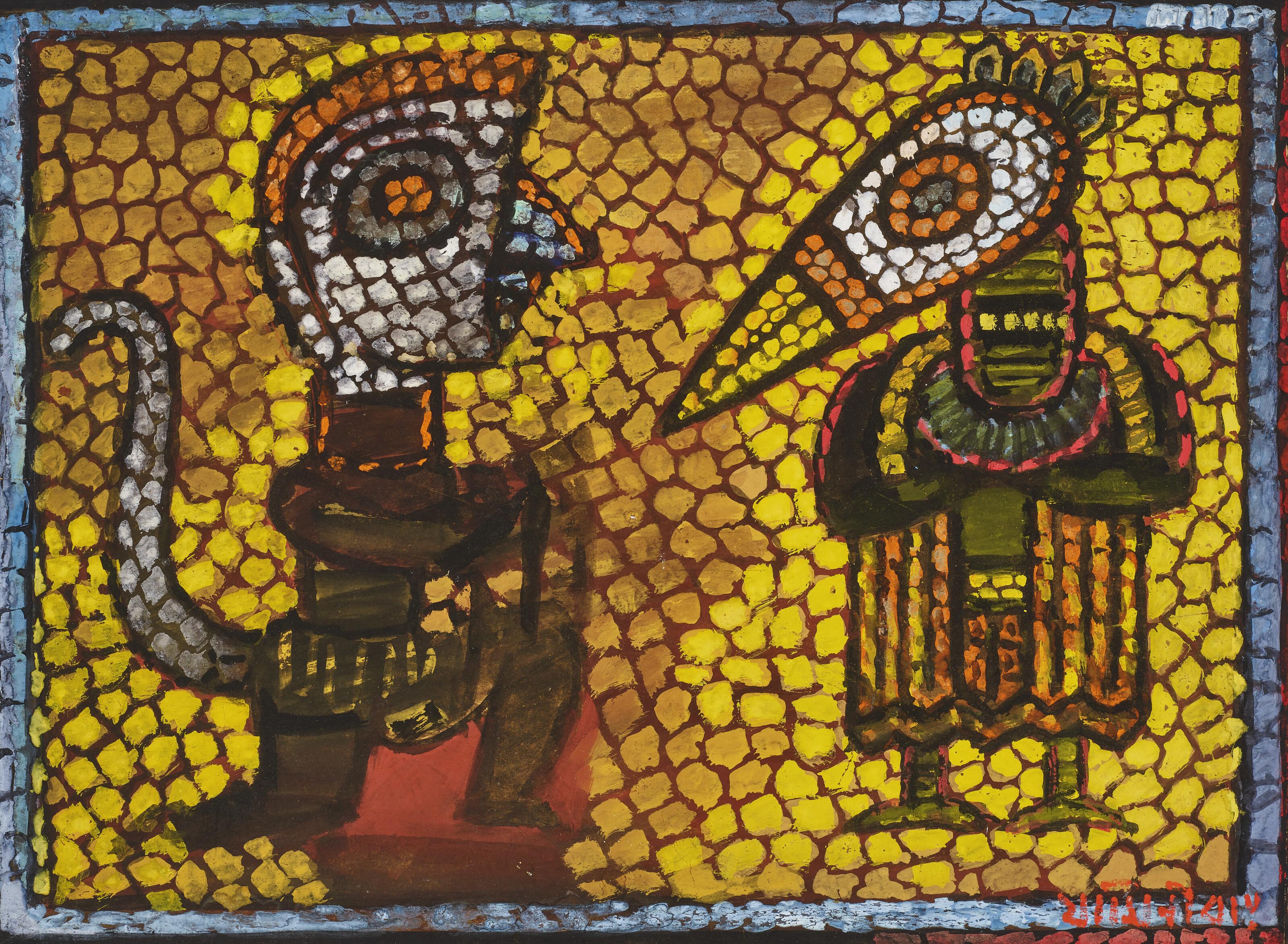 Jamini Roy - Untitled (Hanuman and Jatayu)