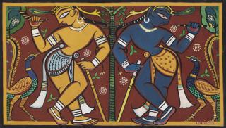 Jamini Roy - Untitled (Krishna and Balarama)