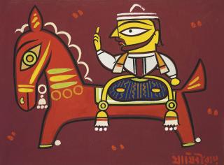 Jamini Roy - Untitled (Man on Horseback)