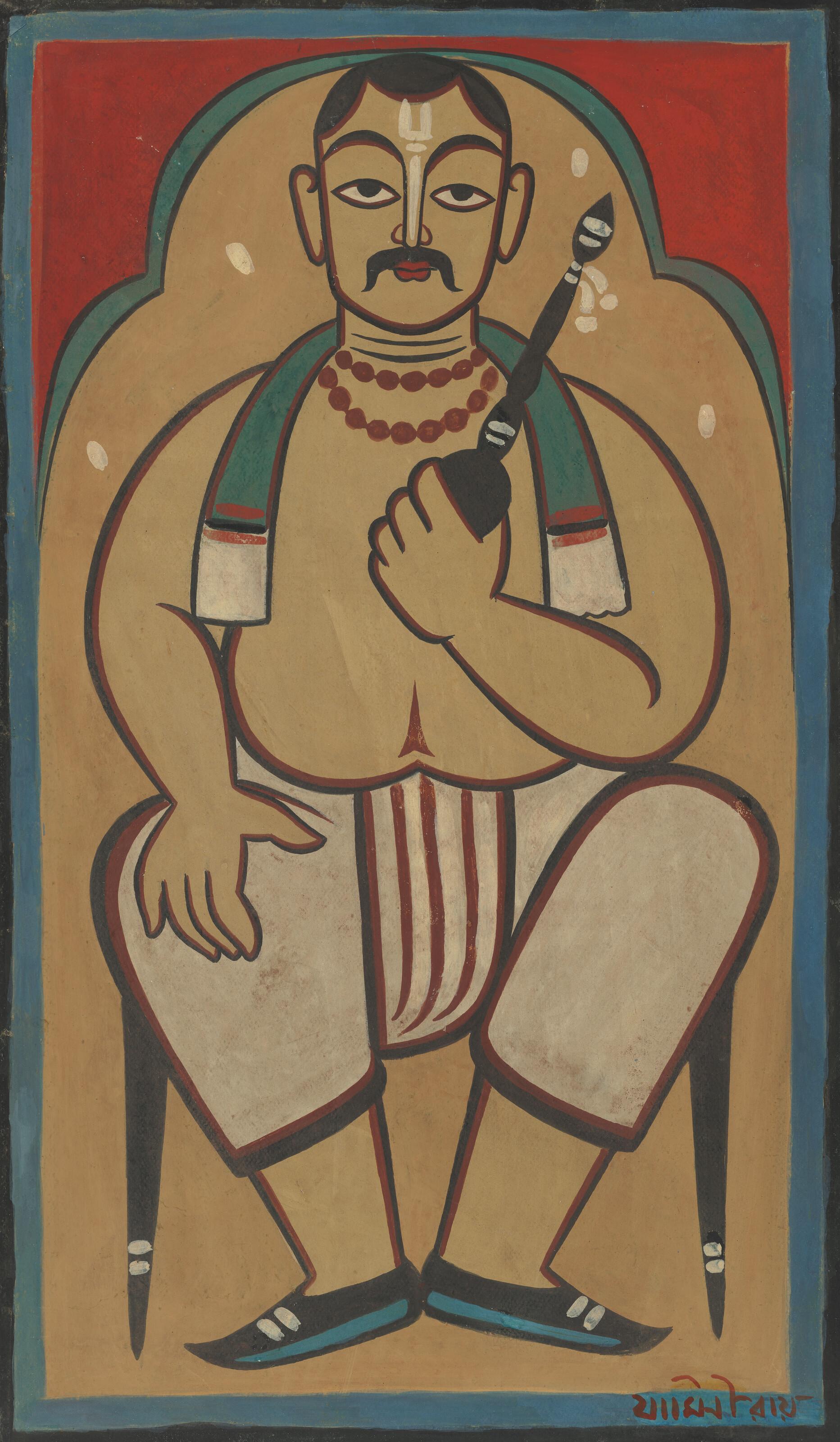 Jamini Roy - Untitled (Man with Hookah)