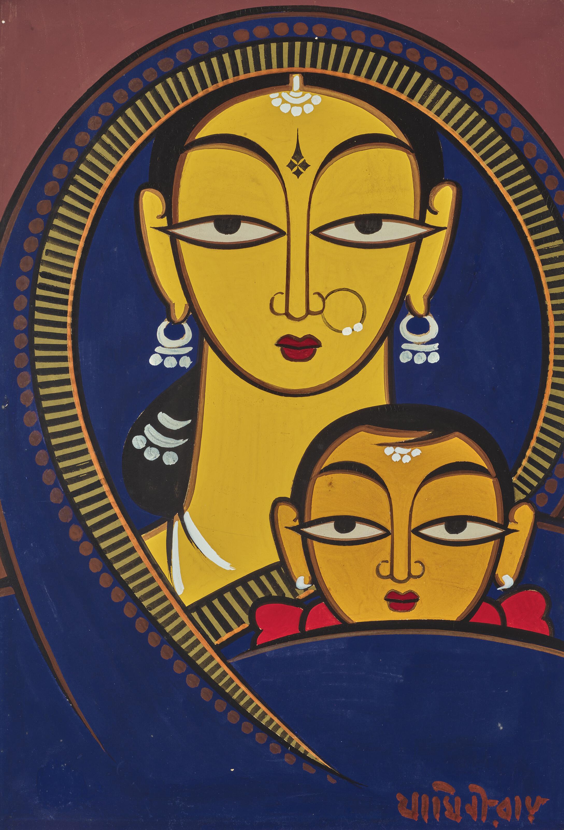 Jamini Roy - Untitled (Mother and Child)