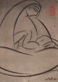 Jamini Roy - Untitled (Mother And Child)