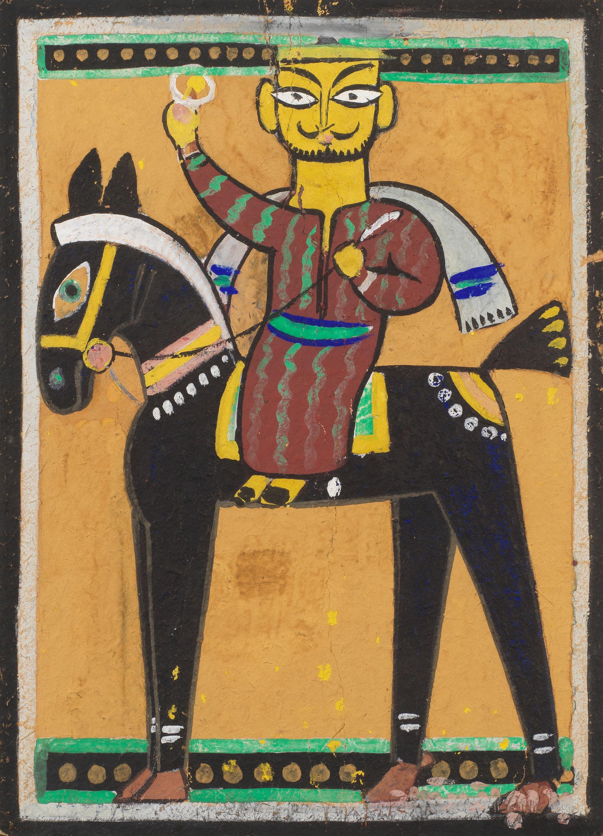 Jamini Roy - Untitled (Rider on Horseback)