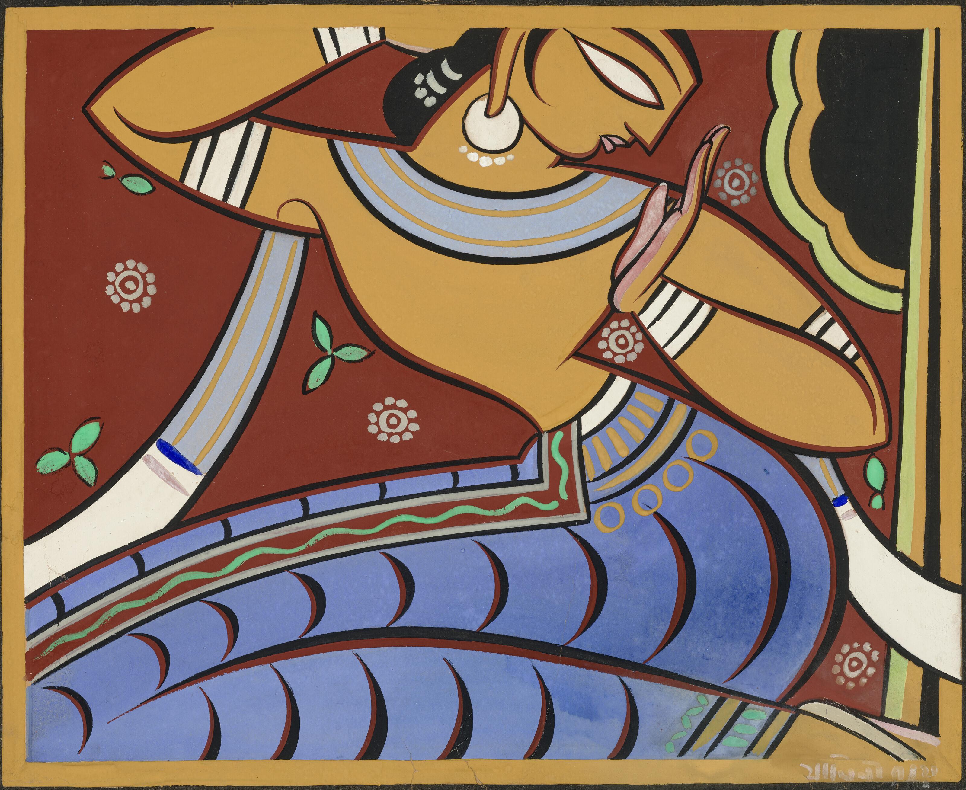 Jamini Roy - Untitled (Seated Gopini)