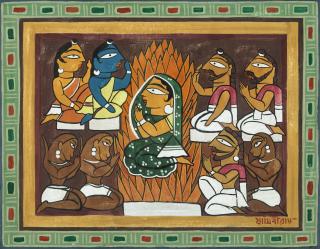 Jamini Roy - Untitled (Sita Agni Pariksha)