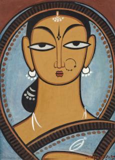 Jamini Roy - Untitled (Woman in Blue)