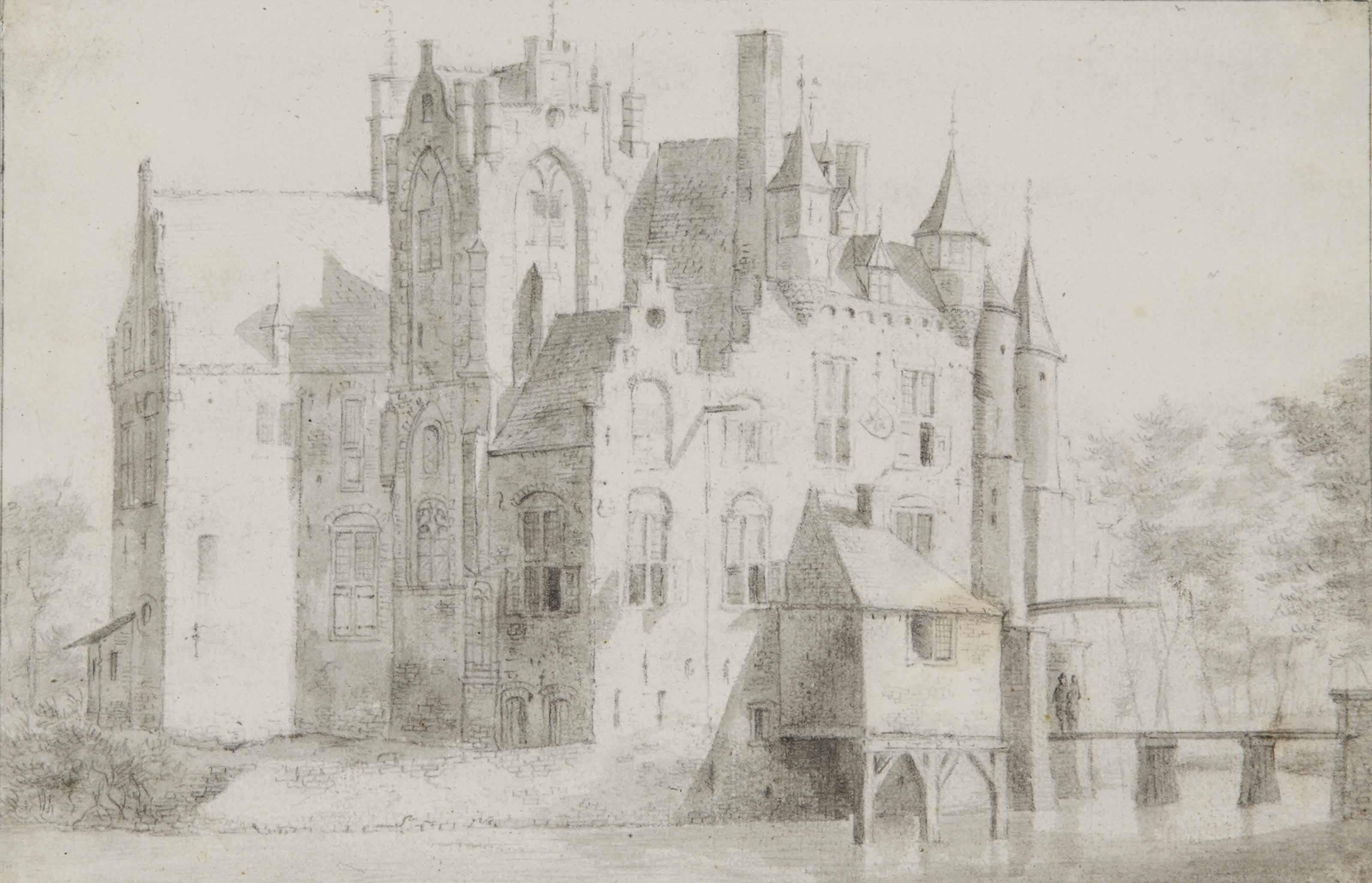Jan Abrahamsz Beerstraaten - Vue du Château Maurick à Vught aux Pays-Bas