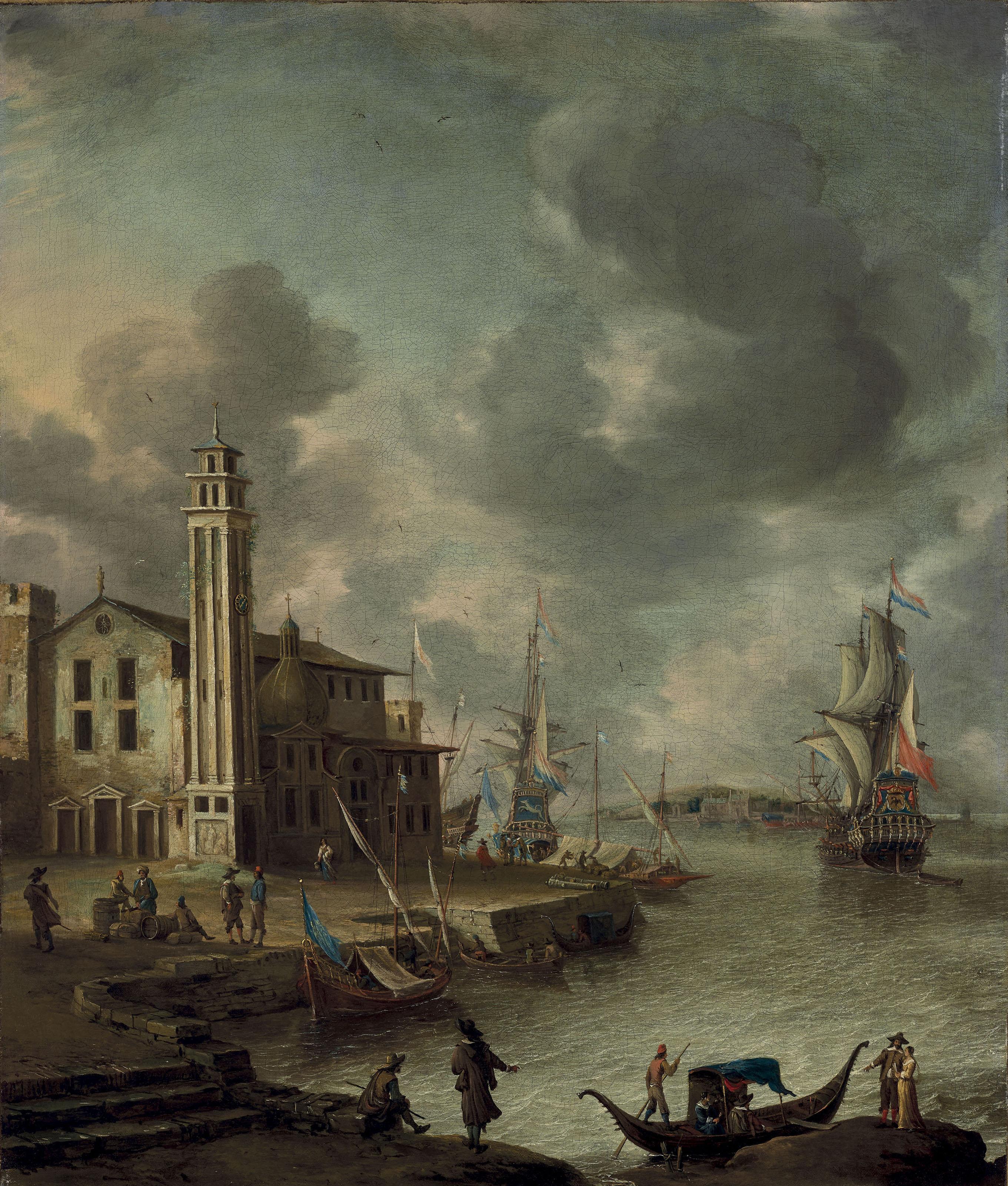 Jan Abrahamsz. Beerstraten - Dutch Ships In An Italian Harbor