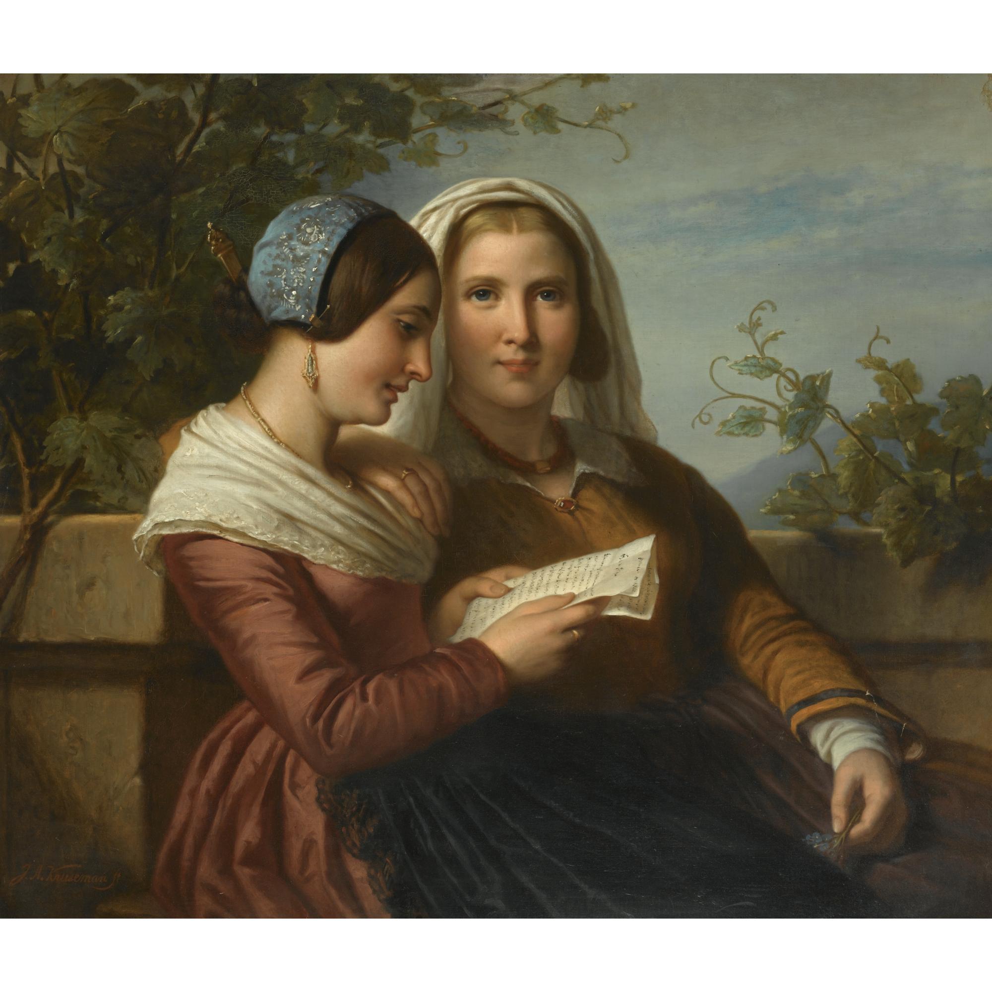 Jan Adam Jansz. Kruseman - Dutch The Love Letter