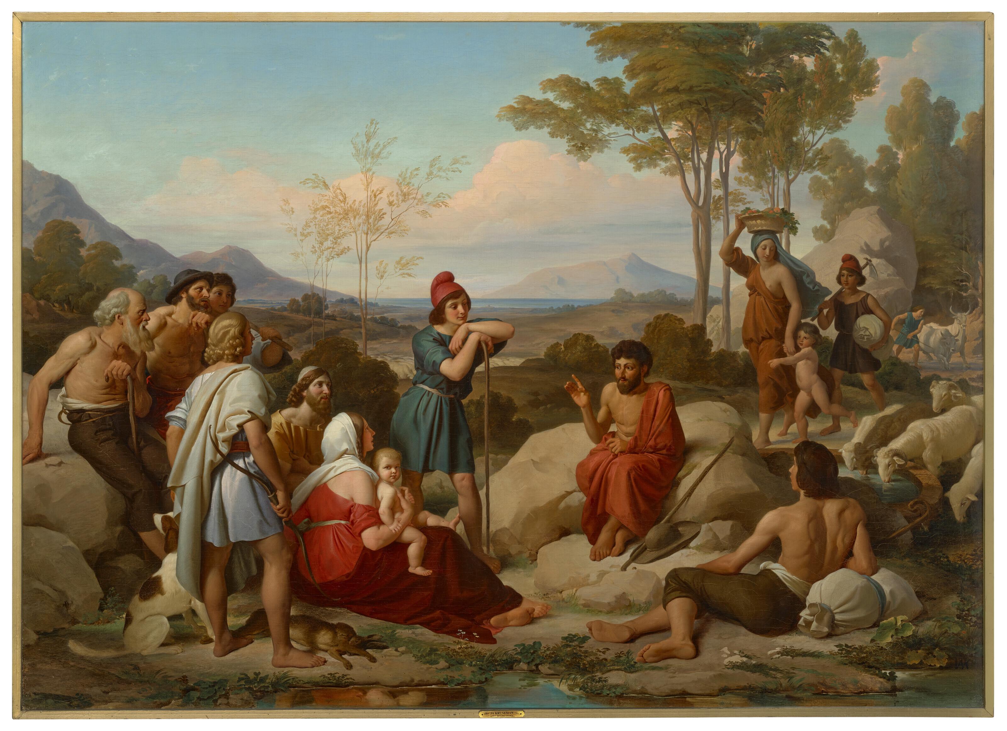 Jan Adam Janszoon Kruseman - Aesop telling a Fable