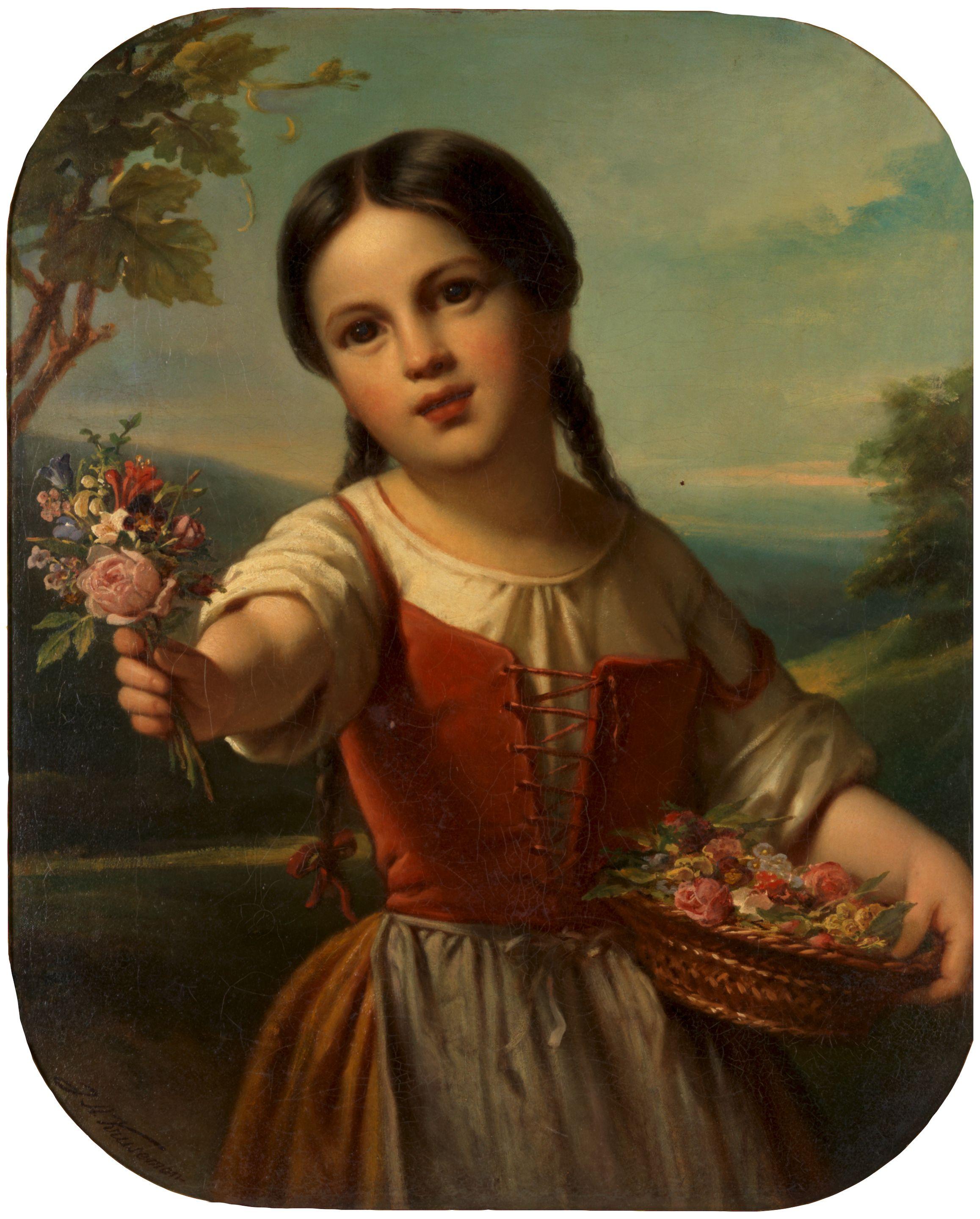 Jan Adam Janszoon Kruseman - The Flower Girl