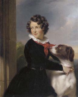 Jan Adam Kruseman - Portrait of Carel Augustus Bernard Désiré Rijk (born 1828), aged eleven, with his dog